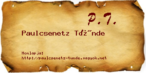 Paulcsenetz Tünde névjegykártya